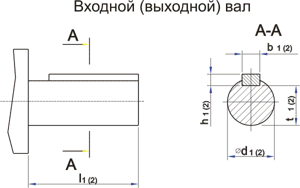 Габаритные и присоединительные размерыредуктора  Ц2У315Н - Ц2У500Н